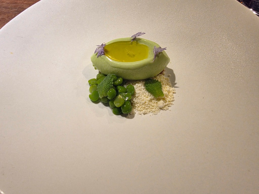 Icecream with green peas